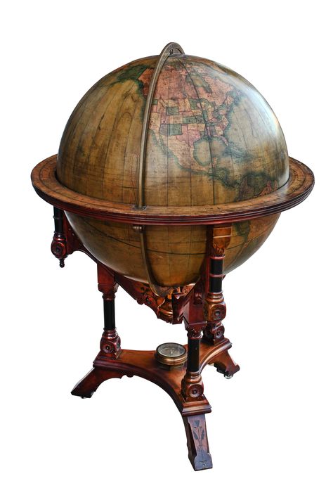 Steampunk Bedroom, Worldly Things, Antique Globe, Floor Globe, Sacred Objects, Globe Bar, Armillary Sphere, Victorian Floor, Globe Art