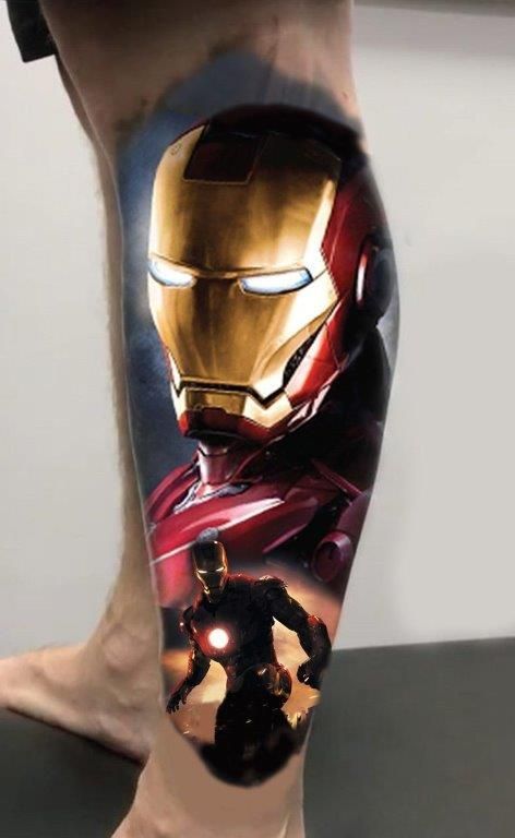 Iron Man Tattoo Design, Iron Man Tattoo Ideas, Marvel Tattoo Sleeve, Helm Tattoo, Ironman Tattoo, Iron Man Tattoo, Joker Tattoo Design, Chicano Tattoos Sleeve, Rose Shoulder Tattoo