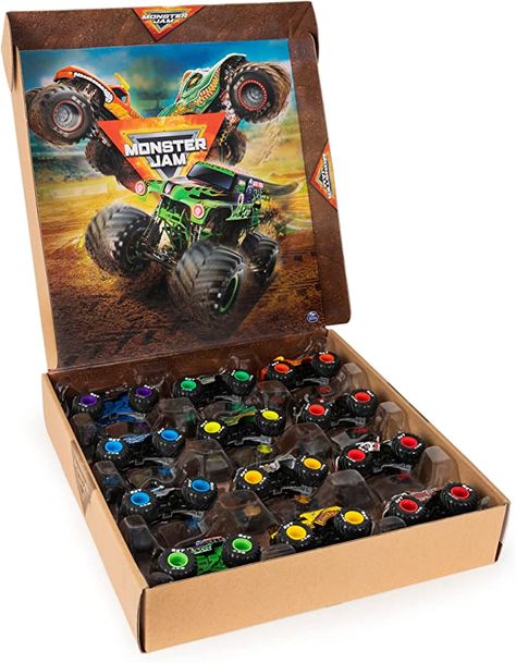 12 OFFICIAL MONSTER JAM TOY TRUCKS: Dominate everything in your way! This 12-Pack comes with exclusive 1:64 versions of your favorite toy truck, including Grave Digger, El Toro Loco, Max-D and more!
AUTHENTIC REPLICAS: The 1:64 die-cast series brings the Monster Jam action right to you! Official BKT tires, detailed graphics and a styled chassis make it feel like you’re holding the real thing! Monster Jam Toys, Monster Truck Toys, Monster Trucks Birthday Party, Grave Digger, Kids Toys For Boys, Monster Truck Birthday, Trucks Birthday Party, Play Vehicles, Monster Jam