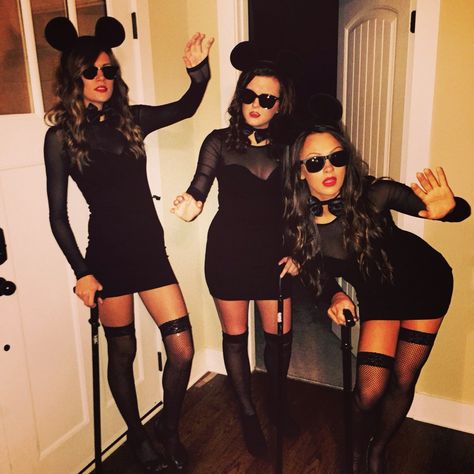 You don't have to be rich to get creative. 3 Blind Mice, 3 People Costumes, Girl Group Halloween Costumes, Bff Halloween Costumes, Trio Halloween Costumes, Halloween Coustumes, Halloween Costumes For 3, Mouse Costume, Halloween Party Outfits