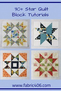 Here are more than 30 of our most popular star quilt block patterns to help inspire you to create your next quilt! Star blocks are always a favorite of quilters (and me!). I guess all those pointy points just speak to us. Below you will find a wide selection of star blocks - from easy to complex - in no particular order. Enjoy! How To Make Star Quilt Blocks, Traditional Star Quilt Blocks, Star Patchwork Blocks, Old Time Quilt Patterns, Square Quilt Designs, Fabric 406 Quilt Blocks, Free Quilt Block Patterns Easy, Quilt Block Tutorial Free Pattern, 9” Quilt Blocks