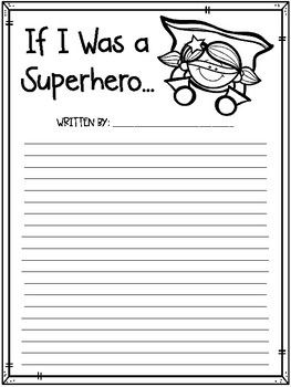 This ready-to-print writing paper is perfect for a writing activity. Use this paper for students to publish their writing on. This product includes a page with a boy superhero and one with a girl superhero.The story is titled, "If I Was a Superhero..." Superhero Writing Prompts, Superhero Writing, Print Writing, Free Writing Prompts, If I Was A, Free Writing, Educational Activities For Kids, Girl Superhero, Writing Ideas