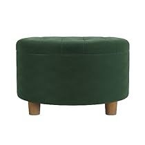 Storage For Living Room, Loden Green, Ottoman With Storage, Round Storage Ottoman, Honey Oak, Velvet Ottoman, Storage Furniture Bedroom, Tufted Ottoman, Round Storage