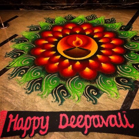 Kalichavdash Rangoli, Divali Ideas Decorations Rangoli, Rangoli For Narak Chaturdashi, Narak Chaturdashi Rangoli, Creative Rangoli Designs For Diwali, Rangoli Designs New Year, Big Rangoli Designs Creativity, New Year Special Rangoli, Rangoli Idea