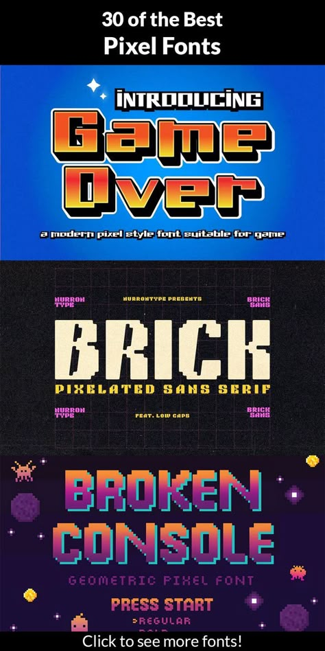 Video Game Font, Retro Games Poster, Video Game Logos, Game Font, Pixel Font, Vintage Video Games, Instagram Feed Ideas Posts, Game Ui Design, Pixel Games