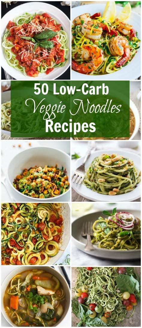 50 Low-Carb Veggies Noodles Recipes - Here are the best and most flavourful veggie noodle recipes around the internet to make your life easier and all in one place! Veggie Noodle Recipes, Veggetti Recipes, Low Carb Veggie, Veggie Noodles Recipes, Veggie Noodle, Noodles Recipes, Zoodle Recipes, Low Carb Veggies, Grey Bar