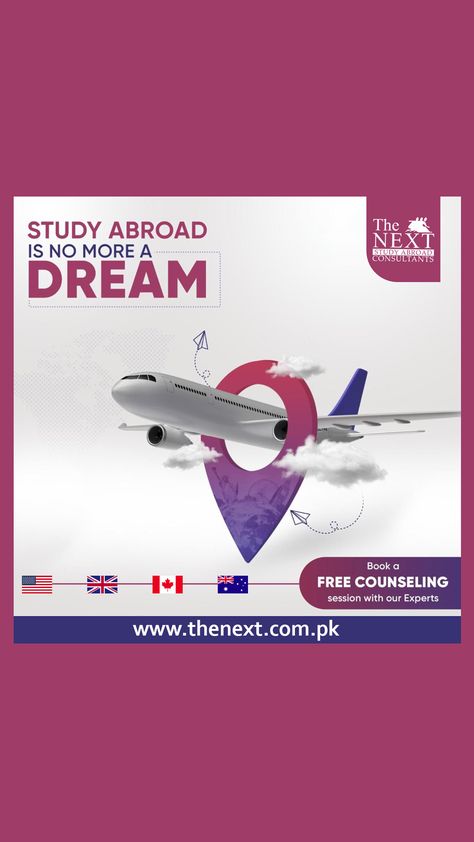 Study In Abroad Poster Design, Abroad Study Poster, Study Abroad Poster Design, Study Abroad Poster, Yamuna Expressway, University Abroad, Abroad Study, Admissions Poster, Visa Consultant