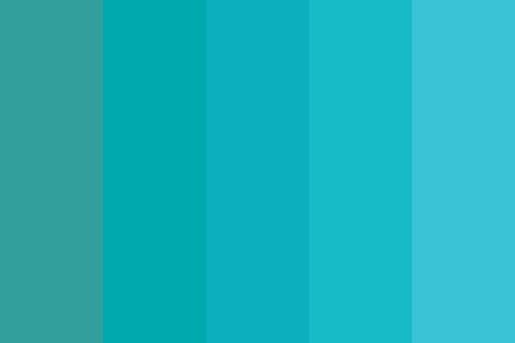 Turquoise-blue shades Color Palette Torquise Blue Color, Yellow Boys Room, Color Palette Turquoise, Purple Accent Walls, Turquoise Color Scheme, Boho Headboard, Blue Shades Colors, Turquoise Color Palette, Email Examples