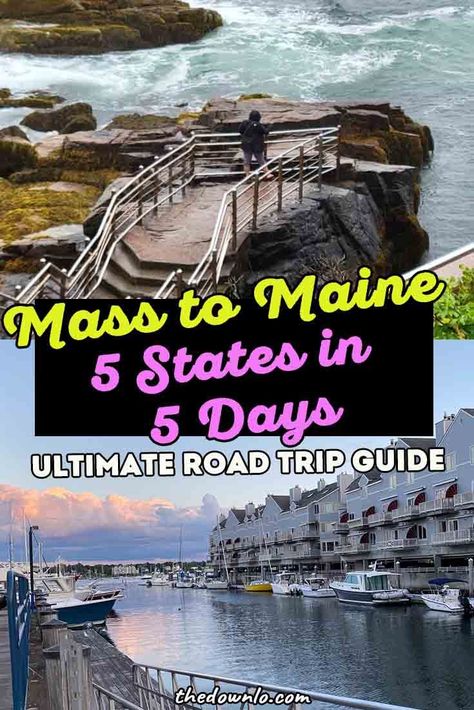 Mass to Maine 5 States in 5 Days Ultimate Road Trip Guide Usa Road Trips, East Coast Vacation, Maine Road Trip, East Coast Usa, Ultimate Road Trip, New England Road Trip, East Coast Travel, Fall Road Trip, East Coast Road Trip