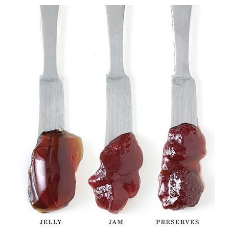 Read to find out what the differences are between jelly, jam and preserves. Jam Vs Jelly, Toast Toppers, Jalapeno Jelly, Jams And Jellies, Tummy Yummy, Baking 101, Jam And Jelly, In Season Produce, Jams & Jellies