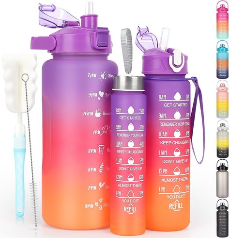 3-in-1 Water bottles Motivational Bottle, Straw Bottle, Drinks Bottle, Motivational Water Bottle, Portable Water Bottle, Cute Fall Wallpaper, Cute Water Bottles, Sports Water Bottle, Free Sport