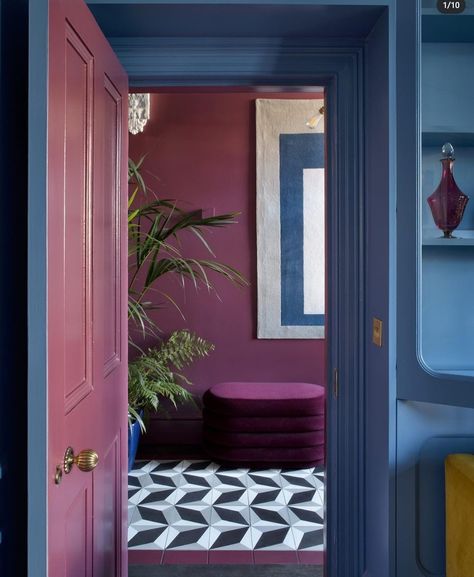 Aubergine Color Palette, Victorian Townhouse, Design Del Prodotto, Spare Room, Open Ended, Pink Walls, Interior Design Projects, Victorian Homes, 인테리어 디자인