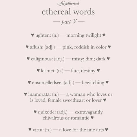 Cute Rare Words, Rare Aesthetic Words For Usernames, Enchanting Words Aesthetic, Angel Word Aesthetic, Other Words For Pretty, Pretty Synonyms, Coquette Username Ideas, Ethereal Words, Coquette Words