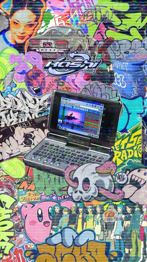 #graffiti #grung #jetsetradio #japan #skater #aesthetic #vibes #retro #2000s #90s #grungy #writing #dumbphone #nastolgia #phone 90s Graffiti, Graffiti Aesthetic, Retro 2000s, Graphic Design Collection, Skater Aesthetic, Graffiti Designs, Aesthetic Vibes, 90s Aesthetic, Jet Set