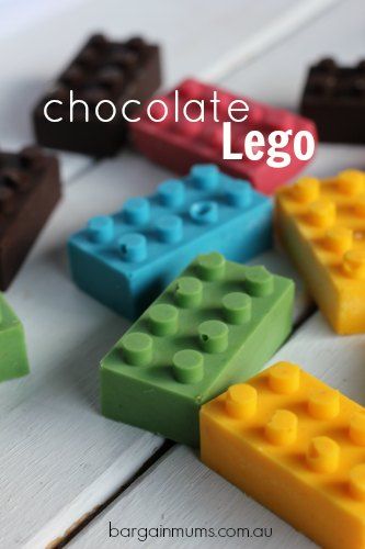 Colourful Chocolates, Coloured Chocolate, Chocolate Lego, Lego Cookies, Lego Candy, Lego Birthday Cake, Lego Themed Party, Decorating Birthday, Diy Chocolate