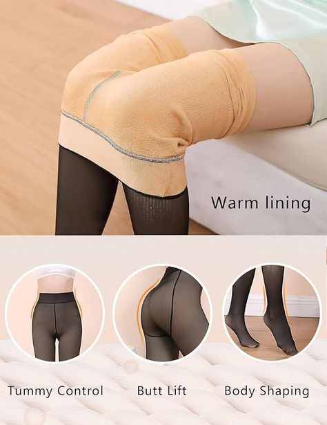 Bontierie Women Fleece Lined Fake Translucent Thick Tights Winter Warm Sheer Leggings High Waisted Thermal Pantyhose 4.8 4.8 out of 5 stars 71 rating Tight Nylon Hosiery For Winter, Skin Tone Fleece Tights, Fleece Lined Tights Skin Color, Cheap Full-length Tight Hosiery, Cheap Elastic Full-length Tights, Sheer Leggings, Winter Tights, Fishnet Socks, Thick Tights