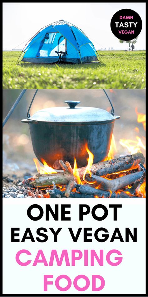 One pot, easy vegan camping food idea. No fuss easy vegan meal prep for camping. Only one pot or pan will do. Minimal ingredients, pantry staples, easy to make and quick. #vegan #campingfood #vegancampingfood #onepan Dairy Free Camping Food, Vegan Campfire Meals, Plant Based Camping Meals, Vegan Camping Food Make Ahead, Easy Vegan Camping Meals, Vegan Hiking Food, Vegan Camping Recipes, Camping Food Vegan, Meal Prep For Camping