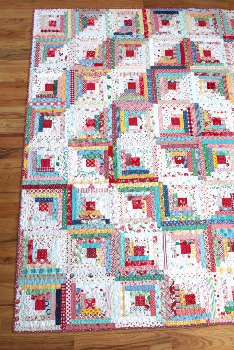 Vintage-inspired Log Cabin Quilt Quilt Log Cabin Variations, Log Cabin Quilt Blocks Variations, Log Cabin Variations, Interesting Quilts, Log Cabin Patchwork, History Of Quilting, Log Cabin Quilt Pattern, Log Cabin Quilt Blocks, Log Cabin Designs