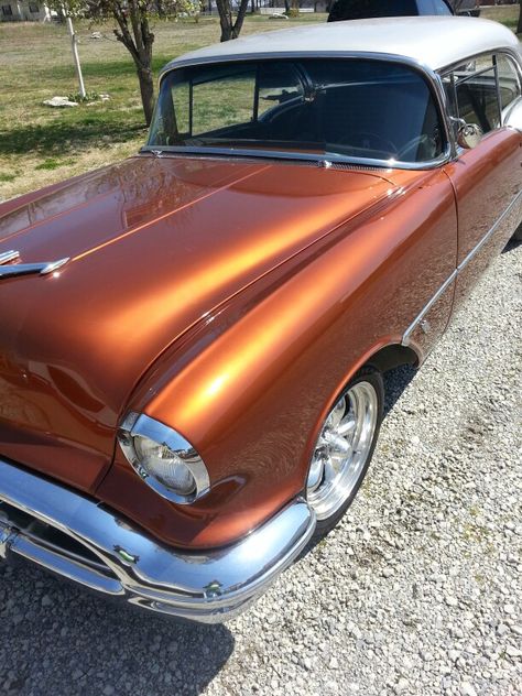 Ronnie johnson 1956 olds...copper pearl paint. Car Paint Colors Metallic, Triumph Thunderbird, Car Paint Colors, Copper Paint, Pearl Paint, Copper Pearl, Dodge Truck, Old School Cars, Car Colors