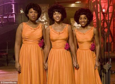 Dreamgirls (2006) - Deena Jones (Beyonce), Effie White (Jennifer Hudson), Lorrell Deena Jones, Dreamgirls Movie, Disney Musical, Orange Dresses, Fifties Fashion, Beyoncé Giselle Knowles-carter, Beyoncé Giselle Knowles, Tv Show Outfits, Kim Kardashian Style