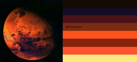 The Red Planet: original image via http://www.impactlab.net/2012/07/16/india-set-to-go-ahead-with-mission-to-mars/ Mars Color Palette, Venus Planet Color, Bullet Journal 2023, Mars Surface, Mars Planet, Planet Colors, Journal 2023, Mission To Mars, Red Planet