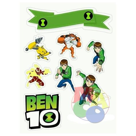 none Sofia Topper, Ben 10 Cake, Ben 10 Birthday Party, Ben 10 Party, Ben 1000, Ben 10 Birthday, Cake Designs For Boy, Spiderman Cake Topper, Birthday Treat Bags