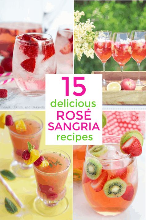 15 Amazing Rosé Sangria Recipes. Since I love sangria and I love Rosé, I went on the hunt for the best sangria recipes using Rosé wine. These 15 Rosé sangrias are sure to hit the spot on a hot summer day. #summersangria Summer Sangria Recipes Rose, Rose Sangria Recipes Summer, Pink Sangria Recipes, Summer Rose Sangria, Rose Sangria Recipes Winter, Strawberry Rose Sangria, Pink Sangria For A Crowd, Rose Sangria Recipes Fall, Strawberry Sangria Recipes Easy