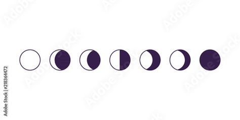 Stock Image: Moon phases. Vector illustration, flat design Moon Phase Drawing, Moon Phases Drawing, Drawing Minimal, Illustration Flat, Personal Aesthetic, Tattoo Art Drawings, Tattoo Flash Art, Flash Art, Tattoo Flash