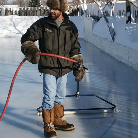 Backyard Hockey Rink, Backyard Ice Rink, Backyard Rink, Outdoor Skating Rink, Outdoor Rink, Winter Skating, Outdoor Ice Skating, Log Planter, Laying Decking