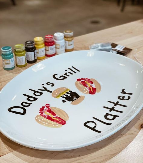 Daddy's Grilling Plate Diy, Grandpas Grilling Plate, Daddy’s Grilling Plate Diy, Daddys Grilling Plate Diy, Grilling Plate For Dad Diy, Dads Grilling Plate Diy, Dad Grilling Plate Diy, Baby Cook, Grilled Platter