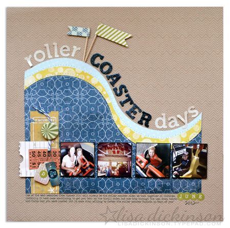 curves Disney Scrapbooking Layouts, Vacation Scrapbook, Summer Scrapbook, Roller Coasters, Disney Scrapbook, Scrapbook Sketches, Studio Calico, Scrapbook Page Layouts, Travel Scrapbook