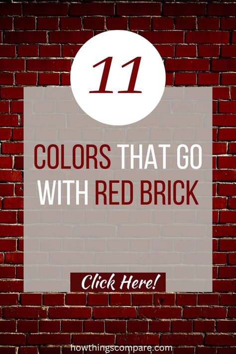 11 Colors That Go With Red Brick – howthingscompare.com Deck Color Ideas For Red Brick House, Best Exterior Paint Colors To Go With Red Brick, Red Brick Exterior Paint Colors, Red Brick House Exterior Paint Colors, Exterior Colors That Go With Red Brick, Bright Red Brick House Exterior, 1930s House Exterior Paint Colors, Red Brick House With Deck, Best Roof Color For Red Brick House