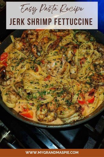 Take your taste buds on a flavorful journey with this easy and delicious Jerk Shrimp Fettuccine recipe. Made with fresh ingredients and bold Caribbean-inspired flavors, this dish is perfect for a quick weeknight dinner or a cozy weekend meal. #JerkShrimp, #Fettuccine, #Pasta, #Caribbean, #Spicy, #Parmesan, #WeeknightDinner, #EasyRecipe, #QuickRecipe. Jamaican Jerk Shrimp Pasta, Jerk Shrimp Fettuccine, Jerk Chicken And Shrimp Pasta, Jerk Pasta Salad, Chicken And Shrimp Recipes Pasta, Jerk Shrimp Alfredo Pasta, Jerk Alfredo Pasta Recipe, Shrimp And Fettuccine Recipes, Jerk Alfredo Pasta