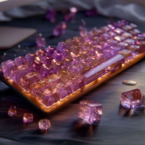 ✨️ ᴀᴠᴀɪʟᴀʙʟᴇ ꜰᴏʀ ᴘʀᴇ-ᴏʀᴅᴇʀ ꜱᴏᴏɴ! ➡️ Check link in my Bio & read description below ✨️ Do you like Crystals? Then this Keyboard is for you! 🤍 Which one do you like the most? ‐----------------------------------------- Introducing CrystalKey Luminaire, the epitome of luxury and functionality combined: This exquisite computer keyboard is crafted to resemble the stunning beauty of natural crystals and gemstones. Each keycap is meticulously designed to emulate the look and feel of precious stones ... Unique Keyboards, Cozy Gamer, Cheeky Quotes, Den Decor, Neat Gadgets, Pink Sparkles, Crystal Aesthetic, Writing Utensils, Writing Space