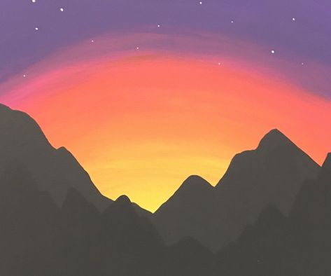 Paint a Mountain Sunset (for Beginners) Painted Mountains Easy, Sunset Painting Easy, How To Make Canvas, Drawing Sunset, Abstract Painting Diy, Mountain Drawing, Painting Easy, Background Drawing, Painting Media