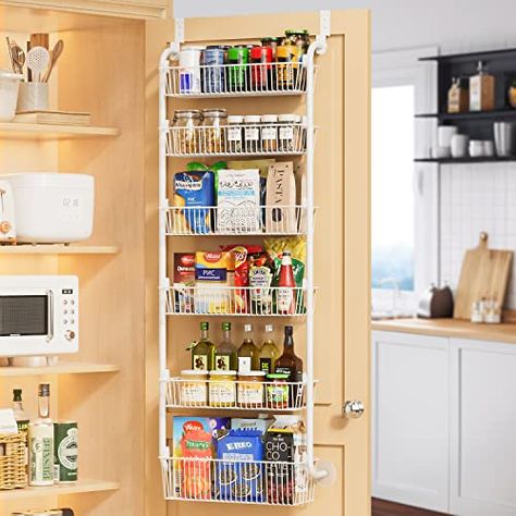 Small Apartment Storage Hacks, Pantry Door Rack, Apartment Storage Hacks, Pantry Door Storage, Door Pantry Organizer, Door Spice Rack, Pantry Door Organizer, Hanging Spice Rack, Small Apartment Storage