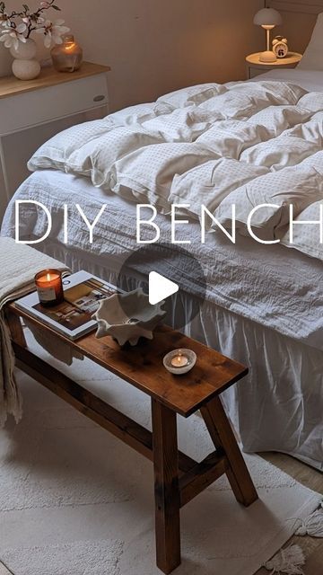 E.  Stübing on Instagram: "~DIY Wooden BENCH ~
How to make 👉
You always ask me about the DIY bench in the bedroom.
 I'll show you today how to make this one new  and get this dark brown look.
.
I'm so excited about the result 🤎
.
What do you think? 

Don't forget to like and save for later ❤️
Links in my Story 👉 and my Highlights 👉
.
Follow @herzenstimme for more DiYs Hacks and Upcycling ideas

Werbung/Ad
#diyideas #woodworking #praktik #manual #mybdrm
#ikeadiy #holz #heimwerken #makeover #holzliebe
#aesthetic #friday #ikea #decorazioni #decorasyon #diycrafts #interiør #midcentury
@ikeadeutschland
@ikeahack @ikea @ikeahackersofficial @ikeacreativeideas
." How To Make Bench, Diy Bench For End Of Bed, Perjohan Ikea Hacks, Bed Bench Diy, Bedroom Ikea Ideas, Bedroom Bench Diy, Diy Wooden Bench, Ikea Bench, Bedside Bench