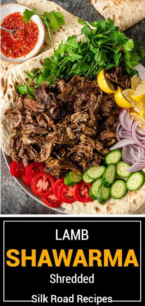 Lamb Shawarma Recipe, Lamb Shawarma, Street Food At Home, Middle Eastern Recipes Arabic Food, Lamb Marinade, Lamb Gyros, Slow Roast Lamb, Roasted Lamb, Slow Cooker Lamb