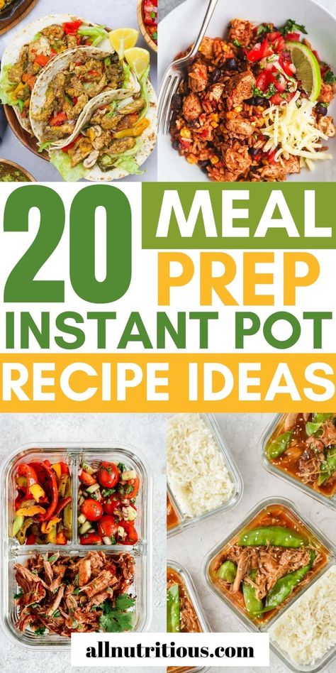 Easy one pot recipes that you can make for great meal prep recipes throughout the week. From lunch to dinner meal prep, there are plenty of meal prep instant pot ideas that will help you lose weight and eat healthy. Stove Top Meal Prep, Meal Prep Ideas Instant Pot, Meal Prep Instant Pot, Instant Pot Meal Prep Vegetarian, Prep Ahead Instant Pot Meals, Instant Pot Lunch Meal Prep Healthy, Carnitas Recipe, Dinner Meal Prep, Healthy Meals To Cook