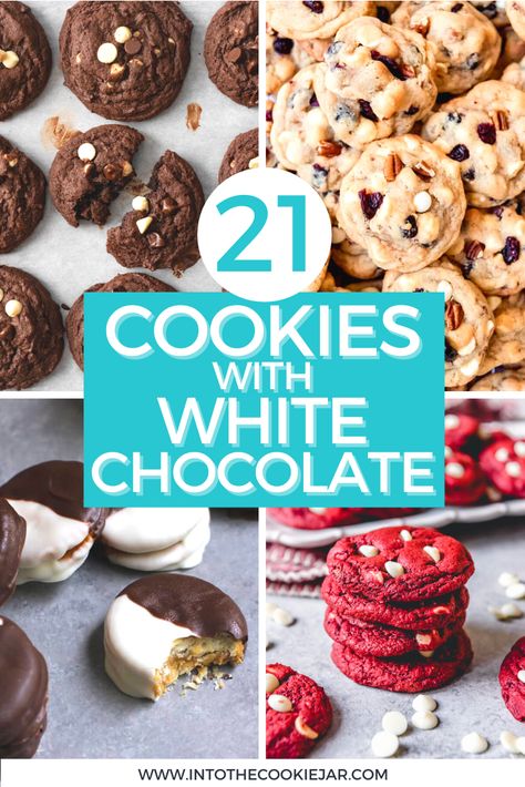 White Chocolate Chip Recipes Easy, White Chip Cookies Recipes, Christmas Cookies White Chocolate, Cookie Recipes White Chocolate Chips, Recipes Using White Chocolate Chips, White Chocolate Cookies Recipes, Recipes With White Chocolate Chips, White Chocolate Chip Recipes, Recipes With White Chocolate