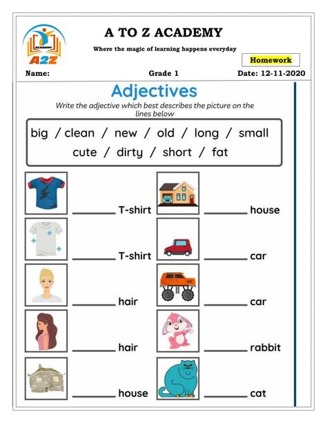 Describing Words Worksheet For Grade 1, Adjectives For Grade 1, Adjectives Worksheet For Grade 1, Pictures To Describe, Adjectives Worksheet, Ingles Kids, Compound Words Worksheets, Worksheets For Class 1, Teaching Cursive