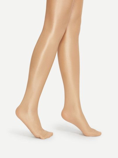 Shiny Tan Tights, Cheap Elastic Full-length Tights, Micro-elastic Mid-thigh Length Tights, High Waist Breathable Micro-elastic Tights, Beige High Stretch Full-length Tights, Beige Tights, Metallic Tights, Shiny Legs, Glitter Fashion