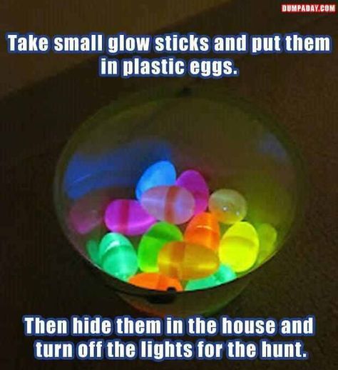 Easter egg hunt idea if there is still snow on the ground. Egg Dye, Dye Ideas, Plastic Eggs, Groundhog Day, Easter Time, Glow Sticks, Hoppy Easter, Kids Easter, Slumber Parties