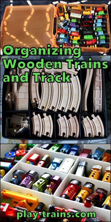 Organizing Wooden Trains and Track from Play Trains! Baby Stuff Organization, Train Storage, Baby Shoe Storage, Brio Train, Wooden Train Track, Train Table, Train Book, Train Room, Rare Occasions