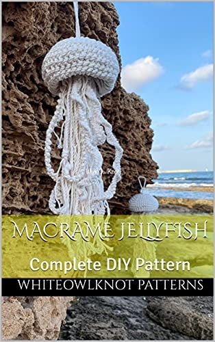 Macrame Jellyfish, Crocheted Jellyfish, Thread Art, Macrame Patterns Tutorials, Macrame Wall Art, Macrame Ideas, Amazon Store, Macrame Tutorial, Macrame Art