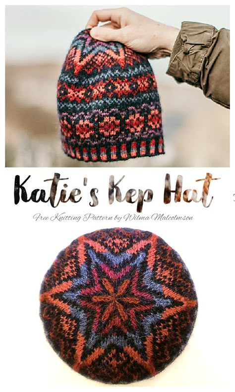 Katie's Kep Hat Free Knitting Pattern - Knitting Pattern Entrelac Hat Pattern Free Knitting, Fun Knit Hat Patterns, Fairisle Mittens Free Pattern, Worsted Weight Hat Knitting Pattern, Bear Hat Knitting Pattern, How To Knit Fair Isle For Beginners, Fairisle Hats Free Pattern, Fair Isle Knit Hat Free Pattern, Fair Isle Beanie Pattern Free Knitting