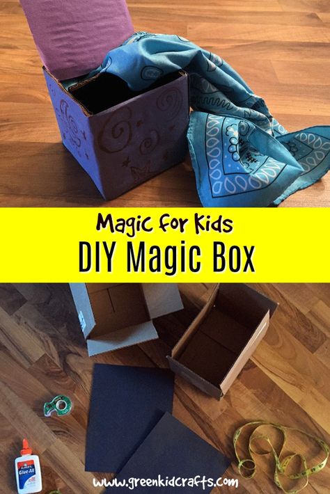 Make a magic box that hides small items from your audiences view. Trick family and friends with this easy diy magic box. Magic Box Diy, Baby Duck Costume, Backyard Games Kids, Magic Tricks For Kids, Box Hacks, Magic Props, September Crafts, Easy Magic Tricks, Magic For Kids