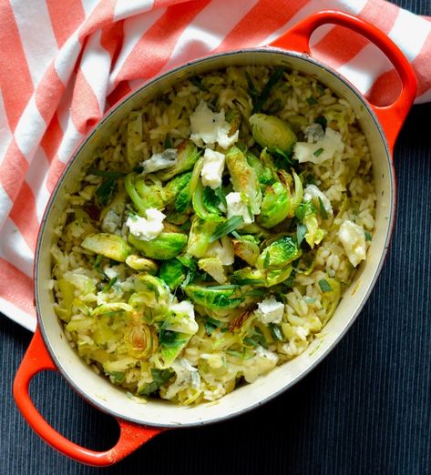 Brussels Sprout Risotto | I Spy Plum Pie Plum Pie Recipe, Plum Pie, Vegetarian Dinner Ideas, Brussels Sprout, Winter Dinner, Vegetarian Dinners, Vegetarian Dinner, Brussels Sprouts, I Spy