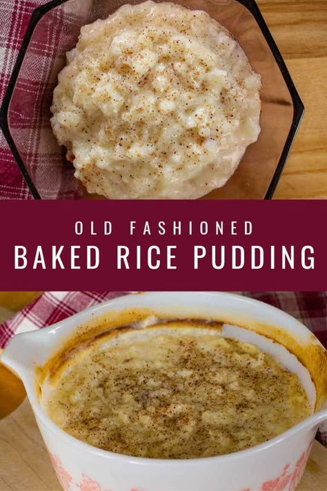 Rice Pudding Recipe Easy, Homemade Rice Pudding, Oven Baked Rice, Old Fashioned Rice Pudding, Baked Rice Pudding, Hot Desserts, Rice Pudding Recipes, Rice Pudding Recipe, Minute Rice