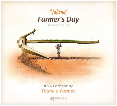 National Farmer Day Farmers Day Poster Design, Happy Farmers Day, Social Media Banner Design, Farmers Day, Festival Post, Us Food, Day Festival, Adobe Illustrator Tutorials, Farm Art